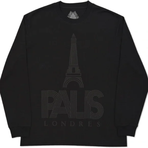 🔥 PALACE Londres Palis Paris Eiffel Tower L/S Black Shirt - Picture 1 of 1